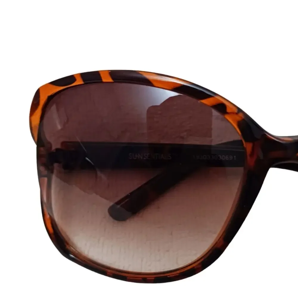 Tiger Stripe Sunglasses BROWN LUXE Oversized GLAM Gradient Lens NEW‎ Luxury Glam